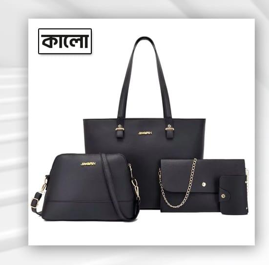 Premium 4 pcs combo women bag (black)